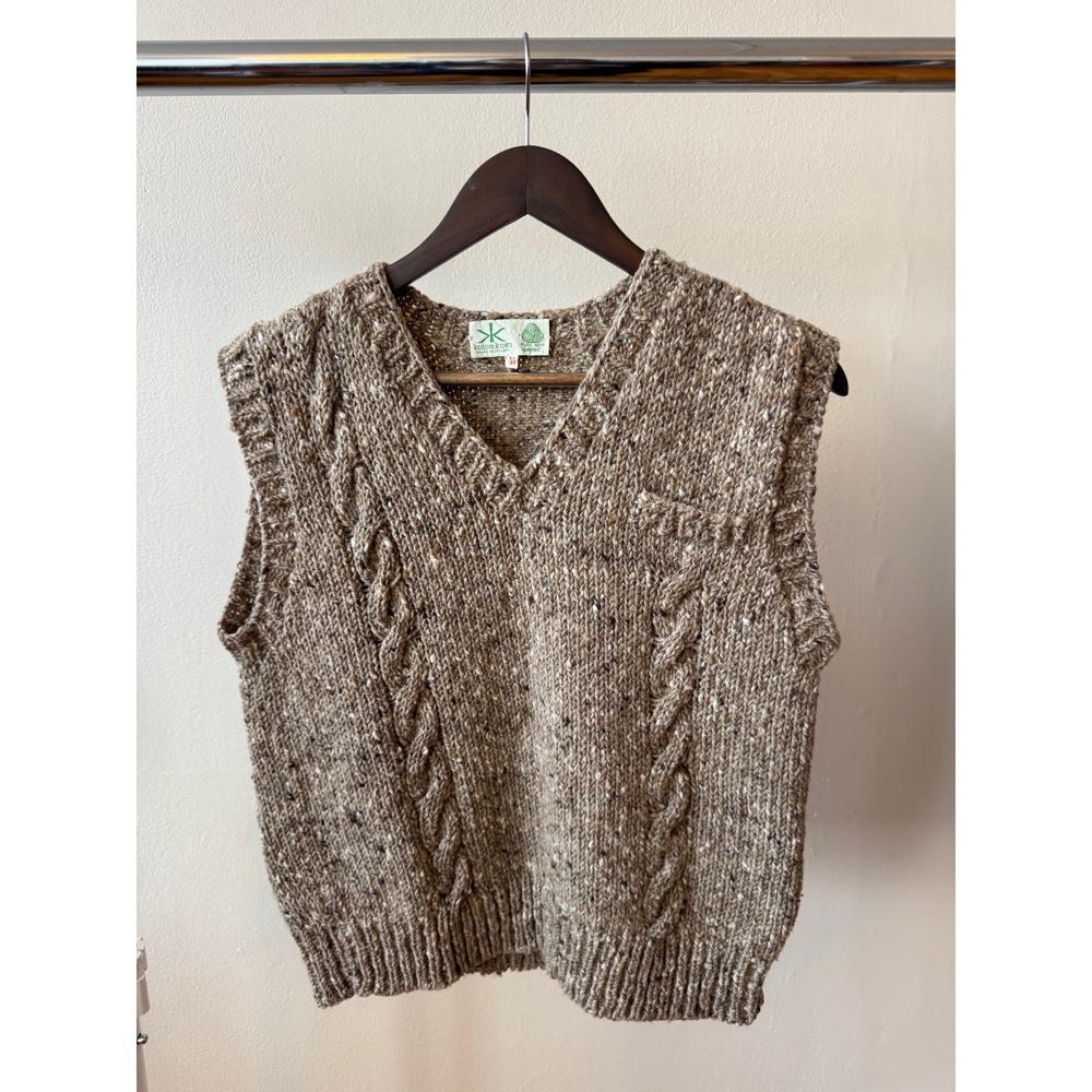 Vintage Irish Wool Cable Knit Sweater Vest – Made in Ireland